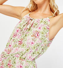Load image into Gallery viewer, Ladies Light Green Multi Floral Strappy Cami Playsuit