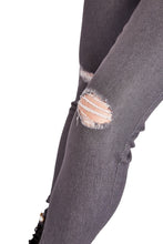 Load image into Gallery viewer, Ladies Ash Ankle High Waist Raw Hem Stretchy Denim Jeggings