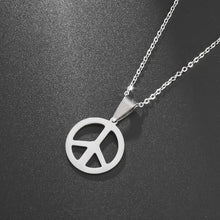 Load image into Gallery viewer, Ladies Tibetan Silver Peace Hook Dangling Earring & Pendant Necklace