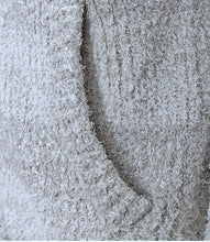 Load image into Gallery viewer, Ladies Grey Cashel Large Stripes Soft Chenille Knit Zip Through Hooded Cardigan