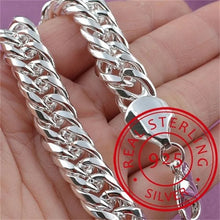 Load image into Gallery viewer, Ladies 925 Sterling Silver Solid Weave Chain Thick Bracelets

