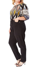 Load image into Gallery viewer, Ladies Black High Waist Pure Soft Cotton Straight Plus Size Denim Jeans