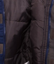 Load image into Gallery viewer, Boys Navy Car Racing Hooded Contrast Trim Winter School Coat