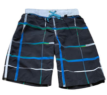 Load image into Gallery viewer, Boys Zero Xposur Black Check Bermuda Surf Swimming Shorts 8-20yrs