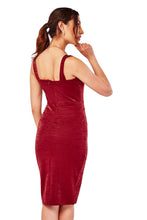 Load image into Gallery viewer, Ladies Lurex Bodycon Flattering Back Zip Stretchy Dress