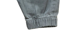Load image into Gallery viewer, Boys Dark Denim Elasticated Waist Slim Fit Cotton Cuffed Hem Jogger Denim Jeans