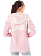 Load image into Gallery viewer, Ladies Pink Colour Block Fleece Hoodie Sweatshirt