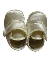 Load image into Gallery viewer, Baby Boys Girls Ivory Bootie Christening Baptism Satin Soft Shoes 0-12 Months