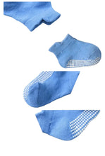 Load image into Gallery viewer, Baby Boys Toddlers Newborn Blue Multi Warm Anti-Slip Skid Low Cut 6 Pairs Socks