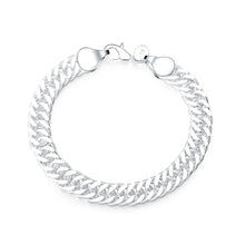 Load image into Gallery viewer, Ladies 925 Sterling Silver Solid Weave Chain Thick Bracelets