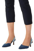 Load image into Gallery viewer, Ladies Black Mia Cropped Discreet Elasticated Waist Cotton Plus Size Trousers