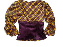 Load image into Gallery viewer, Ladies Party Suit Yellow & Purple Multi Top & Trouser Set Womens Evening Outfit