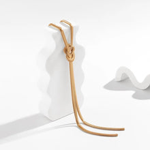 Load image into Gallery viewer, Ladies Gold Plated Knot Link Adjustable Twisted Chunky Snake Chain Necklace