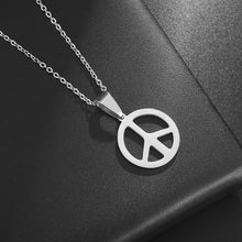 Load image into Gallery viewer, Ladies Tibetan Silver Peace Hook Dangling Earring & Pendant Necklace