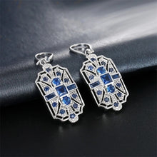 Load image into Gallery viewer, Ladies Silver White & Blue Crystals Stone Necklace Set