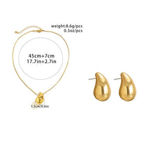 Load image into Gallery viewer, Ladies Gold Plated Snake Chain Pea Pendant & Earrings Set