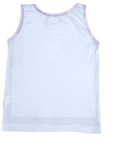 Girls Disney Princess White 2 Pack Soft Cotton Sleeveless Underwear Vests