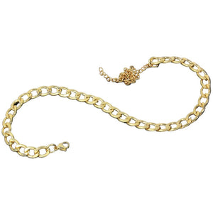 Ladies Gold 316L Stainless Steel Cuban Link Thick Anklet