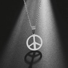 Load image into Gallery viewer, Ladies Tibetan Silver Peace Hook Dangling Earring & Pendant Necklace