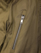 Load image into Gallery viewer, Girls Olive Green Detachable Furry Trim Hood Parka School Jacket Winter Coats