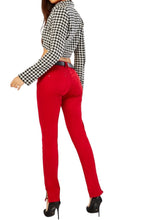 Load image into Gallery viewer, Ladies Brick Zipped Ankle Cuff Cotton Rich Smart Trousers