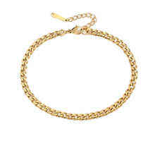 Load image into Gallery viewer, Ladies Gold 316L Stainless Steel Cuban Link Thick Anklet
