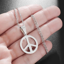 Load image into Gallery viewer, Ladies Tibetan Silver Peace Hook Dangling Earring & Pendant Necklace