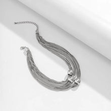 Load image into Gallery viewer, Ladies Silver Round Bead Chocker 3Tier Multilayer Party Necklace