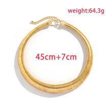 Load image into Gallery viewer, Ladies Gold Silver Wide Spiral Torques Chunky Chain Choker Party Necklace
