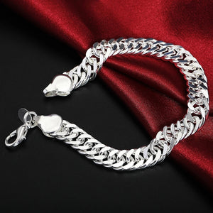 Ladies 925 Sterling Silver Solid Weave Chain Thick Bracelets