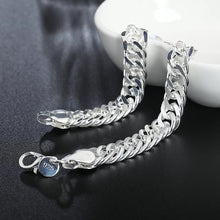 Load image into Gallery viewer, Ladies 925 Sterling Silver Solid Weave Chain Thick Bracelets
