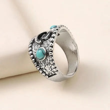 Load image into Gallery viewer, Ladies Silver Turquoise Beads Heart Pendant & Ring Set