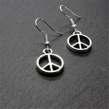 Load image into Gallery viewer, Ladies Tibetan Silver Peace Hook Dangling Earring & Pendant Necklace