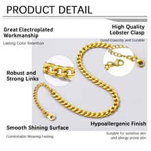 Load image into Gallery viewer, Ladies Gold 316L Stainless Steel Cuban Link Thick Anklet

