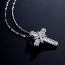 Load image into Gallery viewer, Unisex 925 Sterling Silver Cross Crystal Pendant & Chain