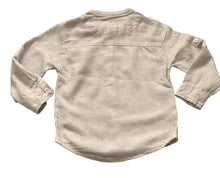 Load image into Gallery viewer, Boys Toddlers Beige Cotton Stand Collar Button Long Sleeve Shirts