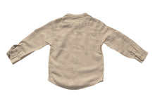 Load image into Gallery viewer, Boys Toddlers Beige Cotton Stand Collar Button Long Sleeve Shirts