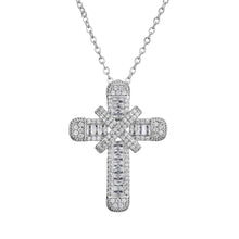Load image into Gallery viewer, Unisex 925 Sterling Silver Cross Crystal Pendant & Chain