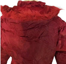 Load image into Gallery viewer, Ladies Red Faux Fur Trim Removeable Hood Winter Coat