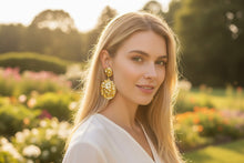 Load image into Gallery viewer, Ladies Gold Plated Silver Geometric Metal Lion Head Dangle Bold Earring