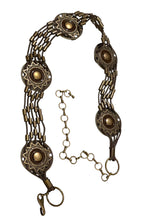 Load image into Gallery viewer, Ladies Antique Brass Metal Weave Rope Link Stripes Round Middle Solid Chain Belts