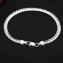 Load image into Gallery viewer, Ladies Mens 925 Sterling Silver Flat Weave Chain Thick Handchain Bracelets