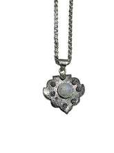 Load image into Gallery viewer, Ladies Rainbow Moonstone 925 Silver Plated Handmade Pendant Link Chain Necklace