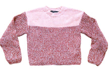 Load image into Gallery viewer, Girls Pink Colourblock Twist Knitted Long sleeve Jumper
