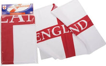 Load image into Gallery viewer, 2 Piece England British St Georges Flag Red White Cotton Blend KitchenTea Towel