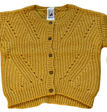Load image into Gallery viewer, Girls Mustard Soft Knitted Button Down Long Sleeve Cardigan