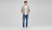 Load image into Gallery viewer, Mens Beige White Trim Cotton Rich V-Neck Longsleeve Cardigan