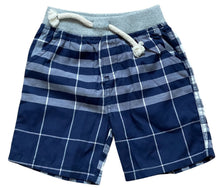 Load image into Gallery viewer, Boys Baby Navy Check Cotton Rib Elastic Waist Drawstring Pull-On Summer Shorts