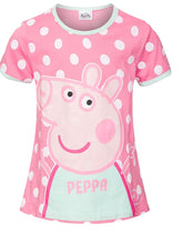 Load image into Gallery viewer, Girls Peppa Pig Pink Spotty Shorties Pyjamas Set