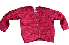 Load image into Gallery viewer, Girls Cerise Soft Knitted Button Down Long Sleeve Cardigan